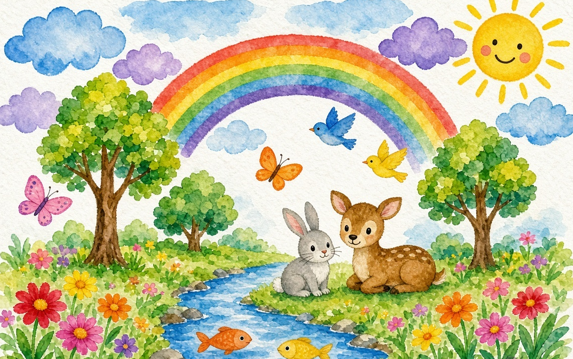 Winning artwork Harmony in Nature by Aarav S. (Std 8th)