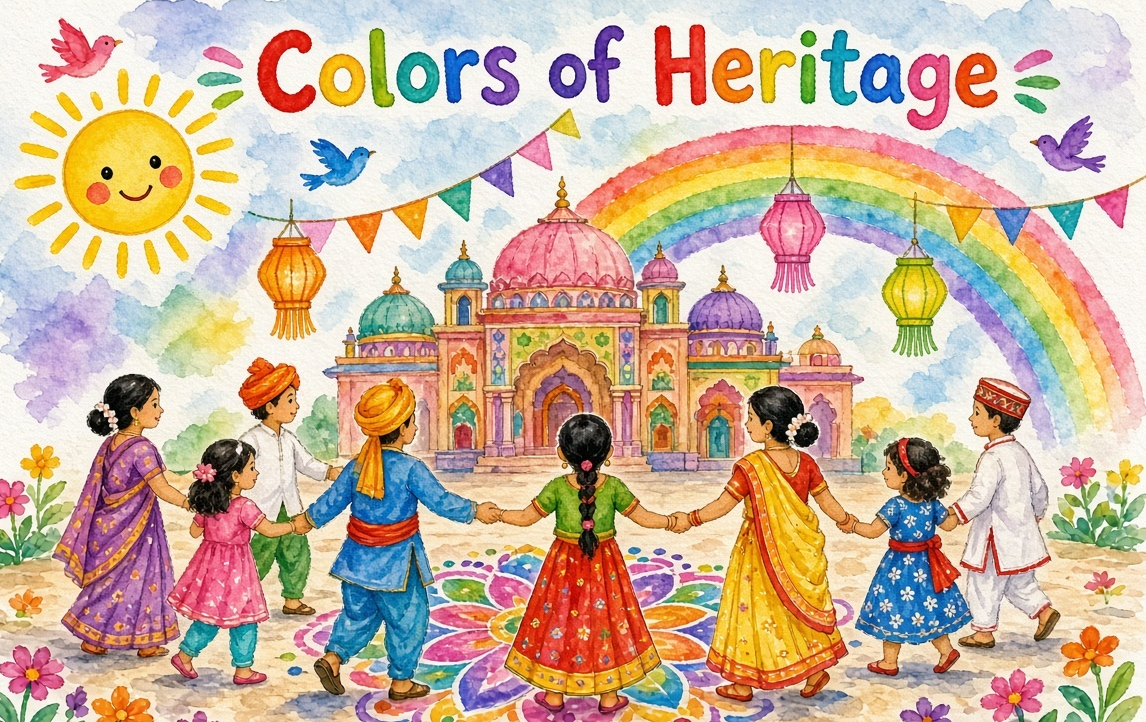 Winning artwork Colors of Heritage by Rohan V. (Std 9th)